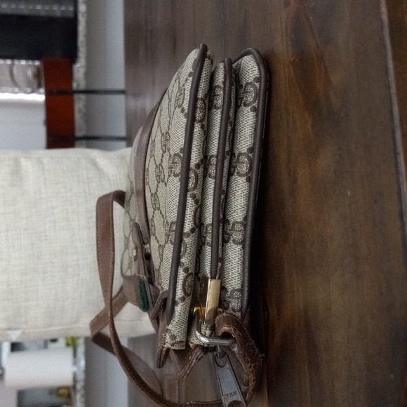 Authentic Vintage Gucci GG Monogram Supreme Sherry Web Ophidia Accordion Bag - Picture 4 of 12